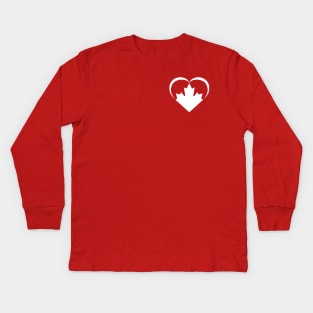 Small Canada Heart White Kids Long Sleeve T-Shirt